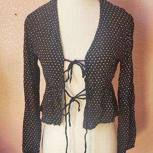 Topshop Black and White Polka Dot Blouse